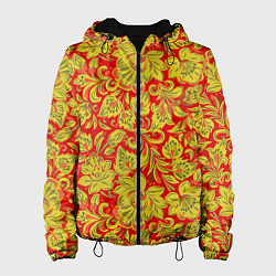 Куртка с капюшоном женская Хохлома, цвет: 3D-черный