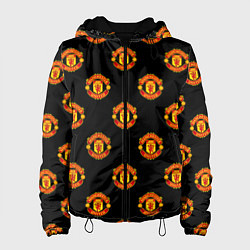 Куртка с капюшоном женская Manchester United Pattern, цвет: 3D-черный