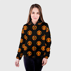Куртка с капюшоном женская Manchester United Pattern, цвет: 3D-черный — фото 2
