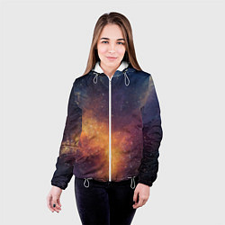 Куртка с капюшоном женская Космос, цвет: 3D-белый — фото 2