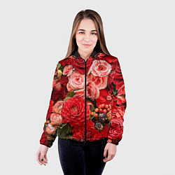 Куртка с капюшоном женская Ассорти из цветов, цвет: 3D-черный — фото 2