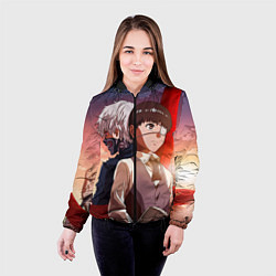 Куртка с капюшоном женская Токийский Гуль, цвет: 3D-черный — фото 2