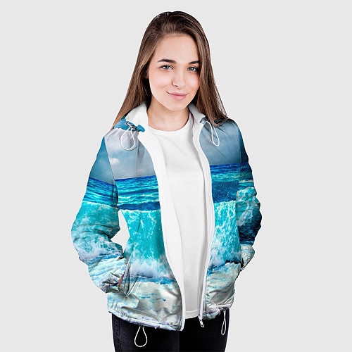 Женская куртка Волны / 3D-Белый – фото 3