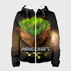 Куртка с капюшоном женская Майнкрафт, цвет: 3D-белый