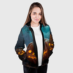 Куртка с капюшоном женская Тыква, цвет: 3D-черный — фото 2