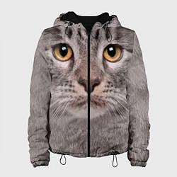 Куртка с капюшоном женская Котик, цвет: 3D-черный