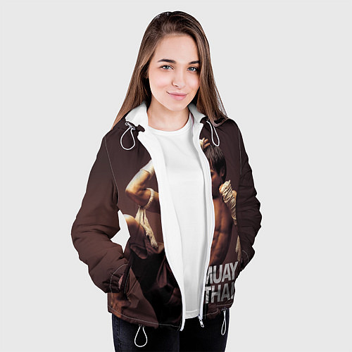 Женская куртка Муай тай боец / 3D-Белый – фото 3