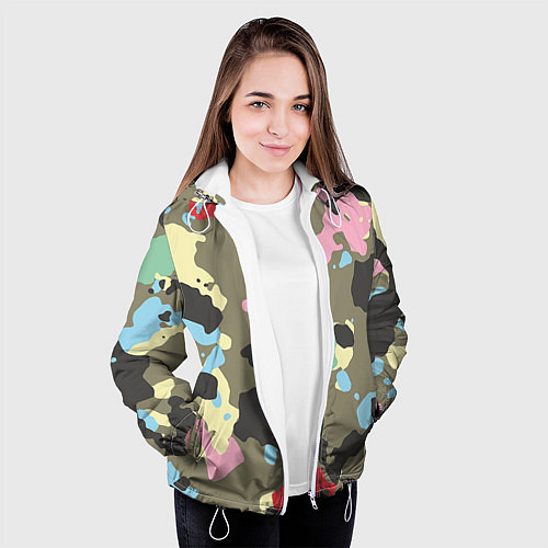 Женская куртка Камуфляж: микс цветов / 3D-Белый – фото 3