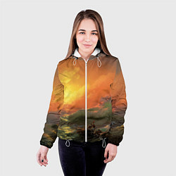 Куртка с капюшоном женская Айвазовский - 9 Вал, цвет: 3D-белый — фото 2