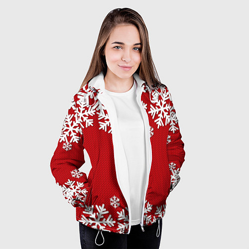 Женская куртка Снежинки / 3D-Белый – фото 3