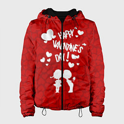 Куртка с капюшоном женская Valentines Day, цвет: 3D-черный