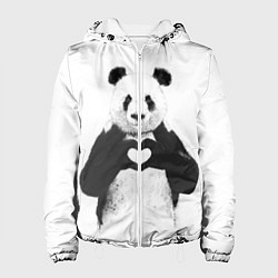 Куртка с капюшоном женская Panda Love, цвет: 3D-белый