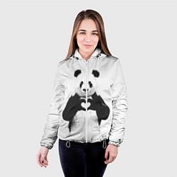 Куртка с капюшоном женская Panda Love, цвет: 3D-белый — фото 2
