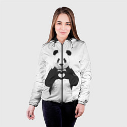 Куртка с капюшоном женская Panda Love, цвет: 3D-черный — фото 2