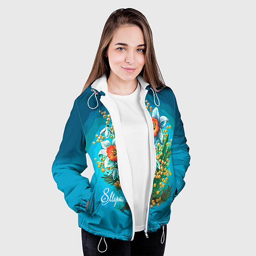 Женская куртка 8 марта ретро / 3D-Белый – фото 3