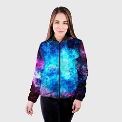 Куртка с капюшоном женская Голубая вселенная, цвет: 3D-черный — фото 2