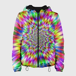 Куртка с капюшоном женская Спектральная иллюзия, цвет: 3D-черный