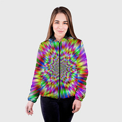 Куртка с капюшоном женская Спектральная иллюзия, цвет: 3D-черный — фото 2