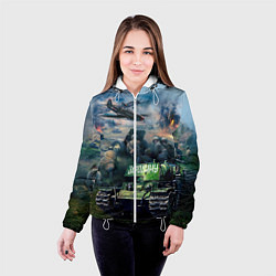 Куртка с капюшоном женская За родину, цвет: 3D-белый — фото 2