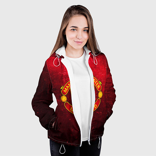 Женская куртка Манчестер Юнайтед / 3D-Белый – фото 3