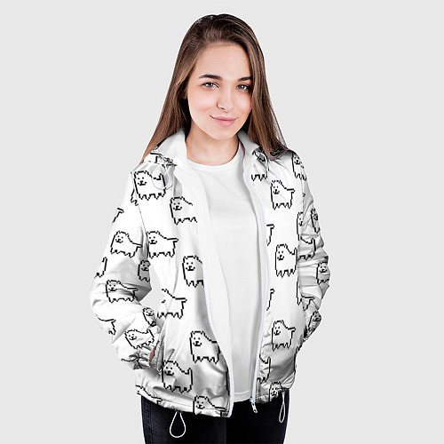 Женская куртка Undertale Annoying dog white / 3D-Белый – фото 3