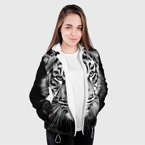 Женская куртка Красавец тигр / 3D-Белый – фото 3