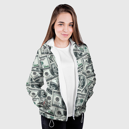 Женская куртка Банкноты / 3D-Белый – фото 3