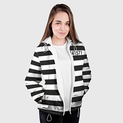Куртка с капюшоном женская Заключенный, цвет: 3D-белый — фото 2