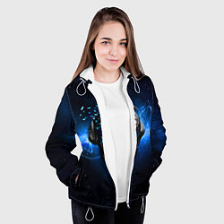Куртка с капюшоном женская Pirate Station: Blue Space, цвет: 3D-белый — фото 2