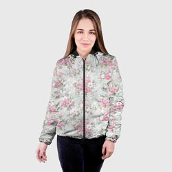 Куртка с капюшоном женская Flower pattern, цвет: 3D-черный — фото 2
