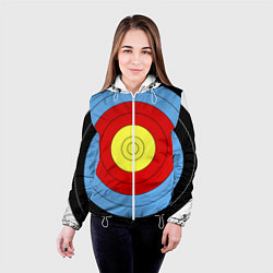 Куртка с капюшоном женская Мишень для лука, цвет: 3D-белый — фото 2