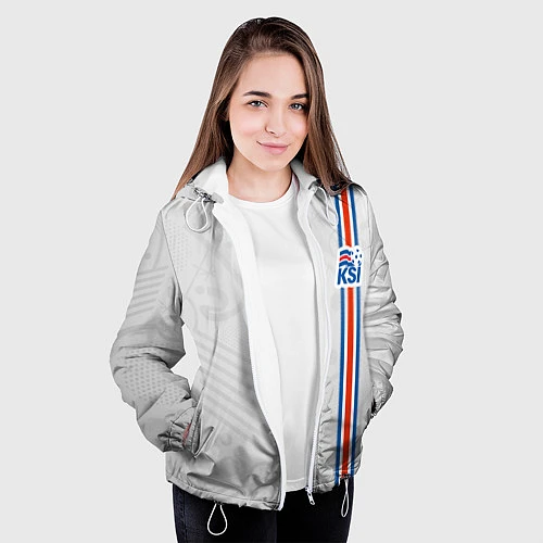Женская куртка Сборная Исландии по футболу / 3D-Белый – фото 3
