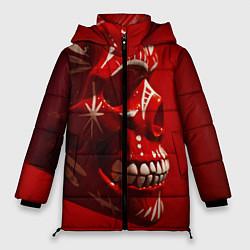 Куртка зимняя женская Красный череп, цвет: 3D-черный