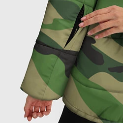 Куртка зимняя женская Камуфляж: хаки/зеленый, цвет: 3D-черный — фото 2