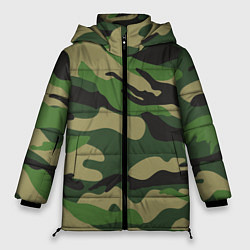 Куртка зимняя женская Камуфляж: хаки/зеленый, цвет: 3D-черный