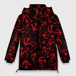 Куртка зимняя женская Серп и молот 2, цвет: 3D-черный