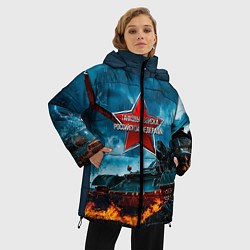 Куртка зимняя женская Танковые войска РФ, цвет: 3D-красный — фото 2