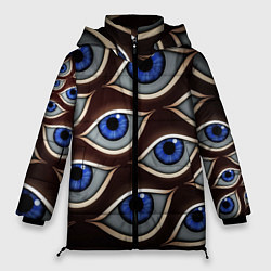 Куртка зимняя женская Глазоед много зрачков, цвет: 3D-светло-серый