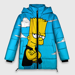 Куртка зимняя женская Задумчивый Барт, цвет: 3D-черный