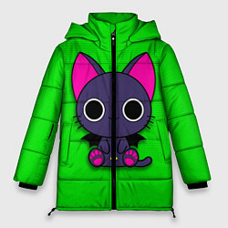 Куртка зимняя женская Аниме киса, цвет: 3D-черный
