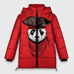 Куртка зимняя женская Панда пират, цвет: 3D-черный