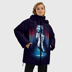 Куртка зимняя женская Космический скейтбордист, цвет: 3D-светло-серый — фото 2