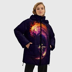 Куртка зимняя женская Космический серфинг, цвет: 3D-черный — фото 2