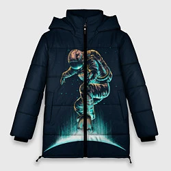 Куртка зимняя женская Планетарный скейтбординг, цвет: 3D-светло-серый
