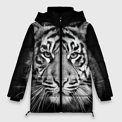 Куртка зимняя женская Мордочка тигра, цвет: 3D-черный