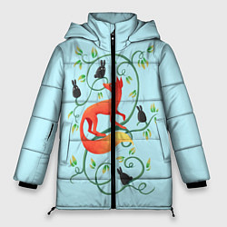 Куртка зимняя женская Милая лисичка, цвет: 3D-красный