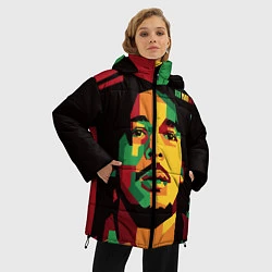 Куртка зимняя женская Боб Марли, цвет: 3D-красный — фото 2