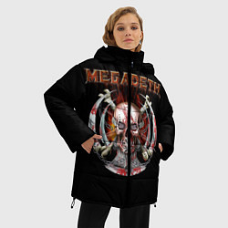 Куртка зимняя женская Megadeth: Skull in chains, цвет: 3D-черный — фото 2