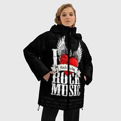 Куртка зимняя женская I Love Rock Music, цвет: 3D-черный — фото 2
