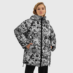 Куртка зимняя женская Стикербомбинг, цвет: 3D-светло-серый — фото 2